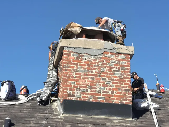 Milford city  Chimney Sweep installing a custom chimney crown in Milford city , CT