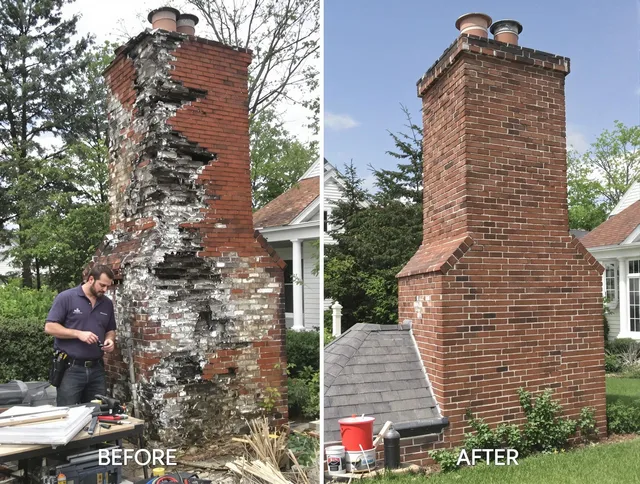 Milford city  Chimney Sweep performing a full chimney restoration in Milford city , CT