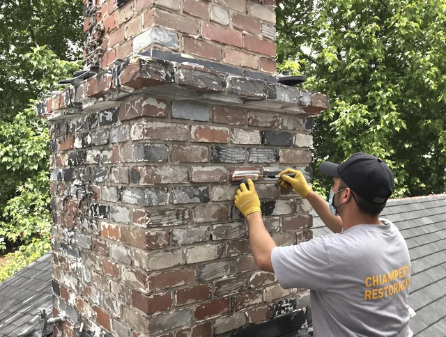 In-progress chimney restoration by Milford city  Chimney Sweep in Milford city , CT