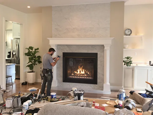 Newly installed fireplace by Milford city  Chimney Sweep in Milford city , CT